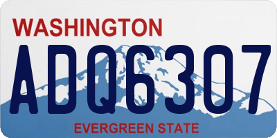 WA license plate ADQ6307