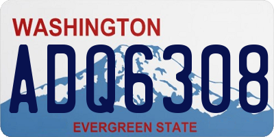 WA license plate ADQ6308