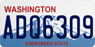 WA license plate ADQ6309