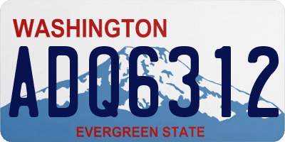 WA license plate ADQ6312