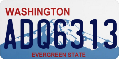 WA license plate ADQ6313