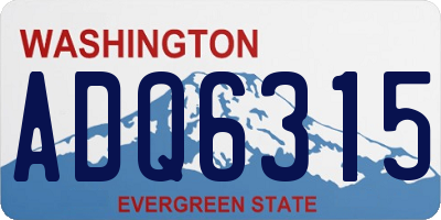 WA license plate ADQ6315