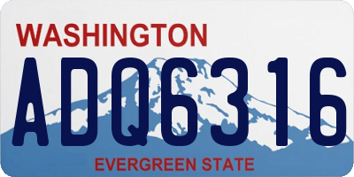 WA license plate ADQ6316