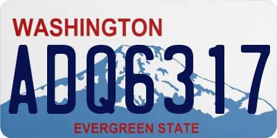 WA license plate ADQ6317