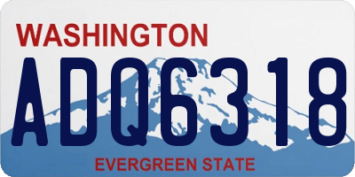 WA license plate ADQ6318