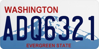 WA license plate ADQ6321