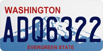 WA license plate ADQ6322