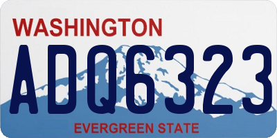 WA license plate ADQ6323