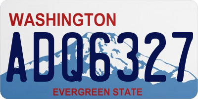 WA license plate ADQ6327