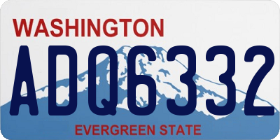 WA license plate ADQ6332
