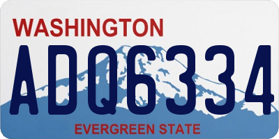 WA license plate ADQ6334