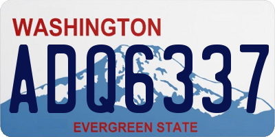 WA license plate ADQ6337