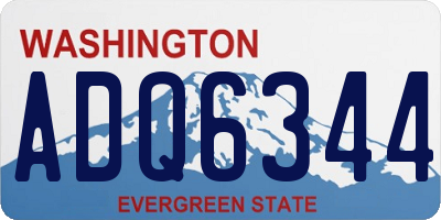 WA license plate ADQ6344