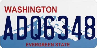 WA license plate ADQ6348
