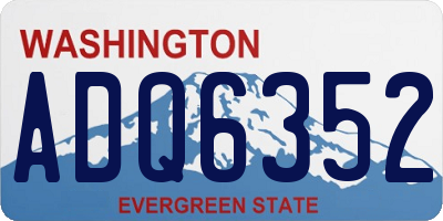 WA license plate ADQ6352