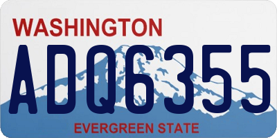 WA license plate ADQ6355