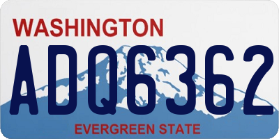 WA license plate ADQ6362