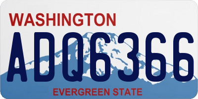 WA license plate ADQ6366