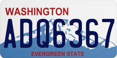 WA license plate ADQ6367