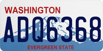 WA license plate ADQ6368