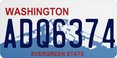 WA license plate ADQ6374