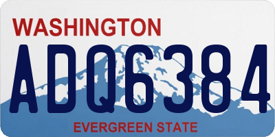 WA license plate ADQ6384