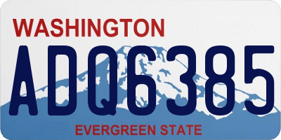 WA license plate ADQ6385