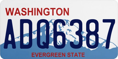WA license plate ADQ6387