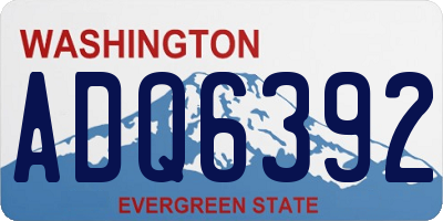 WA license plate ADQ6392