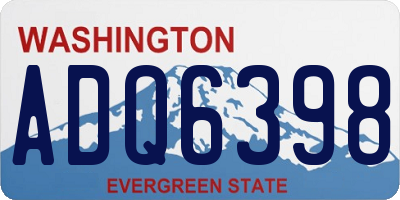 WA license plate ADQ6398