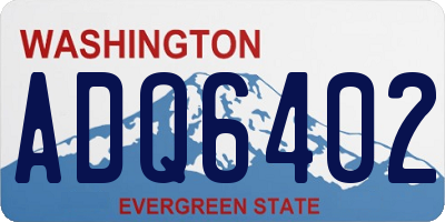 WA license plate ADQ6402