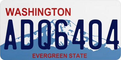 WA license plate ADQ6404