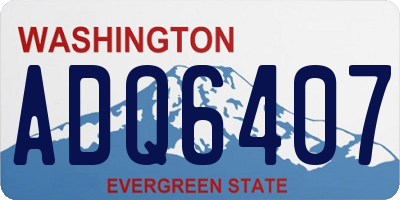 WA license plate ADQ6407