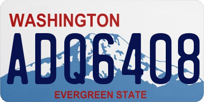WA license plate ADQ6408