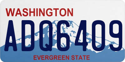 WA license plate ADQ6409