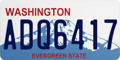 WA license plate ADQ6417