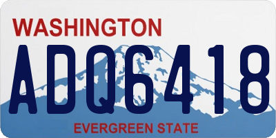 WA license plate ADQ6418