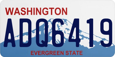 WA license plate ADQ6419