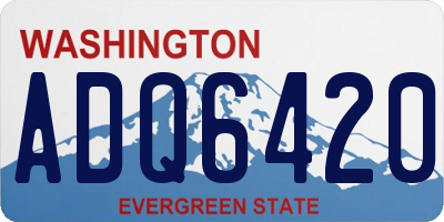 WA license plate ADQ6420