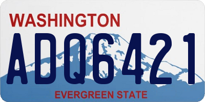 WA license plate ADQ6421