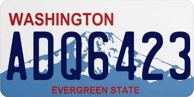 WA license plate ADQ6423