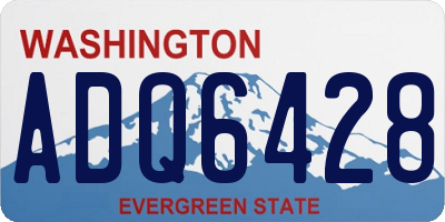 WA license plate ADQ6428