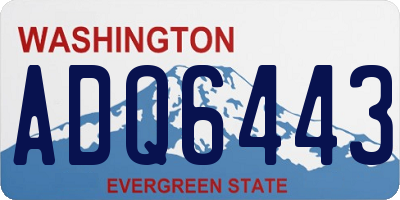 WA license plate ADQ6443