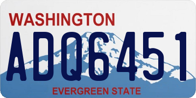 WA license plate ADQ6451