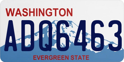 WA license plate ADQ6463
