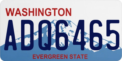 WA license plate ADQ6465