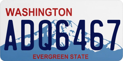 WA license plate ADQ6467