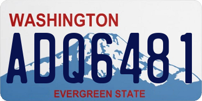 WA license plate ADQ6481