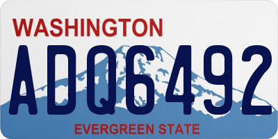 WA license plate ADQ6492