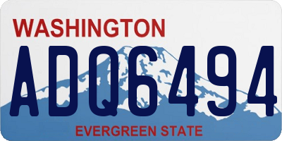 WA license plate ADQ6494